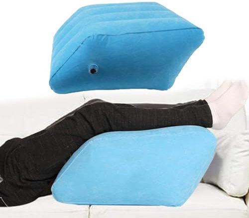 Oreiller gonflable en coin pour l'élévation des jambes - coussin de tabouret de soutien des jambes pour soulagement de la douleur de circulation de gonflement des personnes âgées couchées, 20 x 16 x