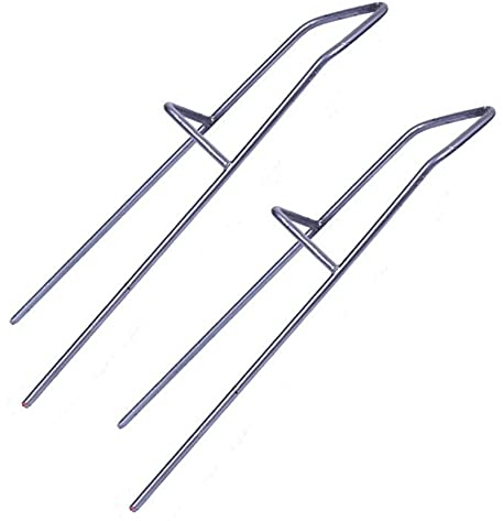 2er Set Angelrutenhalter Boden | Rutenhalter aus Metall - Rutenständer [24,5 cm x 7 cm] - Rutenablage mit U-Form Erdspieß | Stabiler Halter für Diverse Angelruten | Zubehör für Angler - Rutenauflage