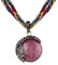EVER FAITH Türkis Halskette Oktoberfest Kette für Damen Vintage Boho Bohemian Stil traditionellen Trachtenkette Trachtenschmuck rund Tropfen Choker Lila (Rund)