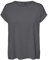 VERO MODA Damen Einfarbiges Stretch T-Shirt Basic Rundhals Top Oberteil Tief Angesetzte Schultern VMAVA, Farben:Grau, Größe:M
