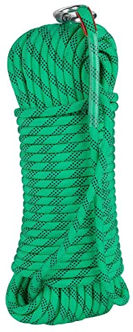 SAHKGYE Kletterseil 8mm Statisches Sicherheitsseil 49ft 82ft 115ft 148ft Hochfestes Rettungsseil Eiskletterausrüstung Fallschirmseil Baumschaukel Für Wandern Camping (Color : Green, Size : 8mm x 25m)
