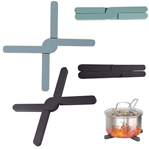 4 Stück Silikon Topfuntersetzer Hitzebeständig,Silikon Faltbar rutschfeste Untersetzer,Trivet Mat für Töpfe,Tassen und Anderes Geschirr Verwendet