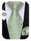 DiBanGu Herren-Krawatten-Set, Paisleymuster, Krawatte, Einstecktuch, Seide, Krawatten-Set, Party, Hochzeit, Salbeigrün, Einheitsgröße
