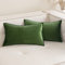 MIULEE 2er Set Samt Kissenbezug Flansch Kissenhülle Dekorative Sofakissen Dekokissen Umwickelte Kante Kissenbezüge Zierkissenbezug für Sofa Wohnzimmer Schlafzimmer 40x60 cm Matcha Grün