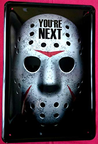 DekoDrom® Blechschild 20x30 cm Eishockey Horror Maske You`re Next US Kult Film Freitag 13. Kino Werbung Plakat Bar Kneipe Sammler Geschenk