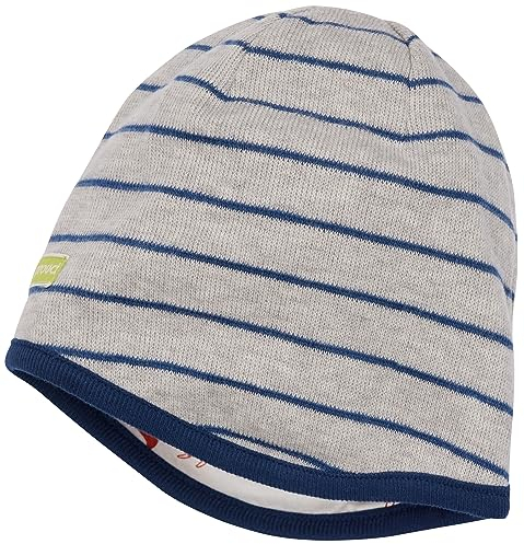loud + proud Unisex Baby Wendemütze Ringel, GOTS Zertifiziert Beanie-Mütze, Silver, 39-41 EU