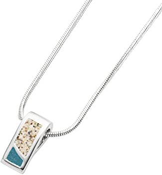 DUR Schmuck Kette DUETT Steinsand/Strandsand, Silber 925/- rhodiniert 45cm (K2868)