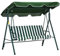Outsunny Columpio de Jardín de 3 Plazas Balancín Exterior con Techo Ajustable y Marco de Acero para Balcón Terraza Patio Carga 240 kg 172x110x153 cm Raya Verde