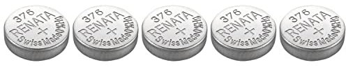 RENATA Knopfzellen, Silberoxid 376/SR626W, 0 % Quecksilber, 5 Stück