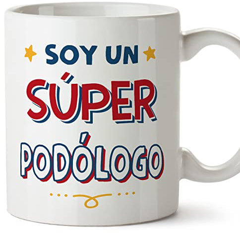 MUGFFINS Tazas para PODÓLOGO hombre - En Español - Soy Súper - 11 oz / 330 ml - Regalo original y divertido