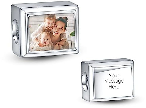 NINGAN 925 Sterling Silber Personalisierte Foto Charme Süße Baby Foto Perlen Geeignet für Damenarmbänder Geschenk für Mama