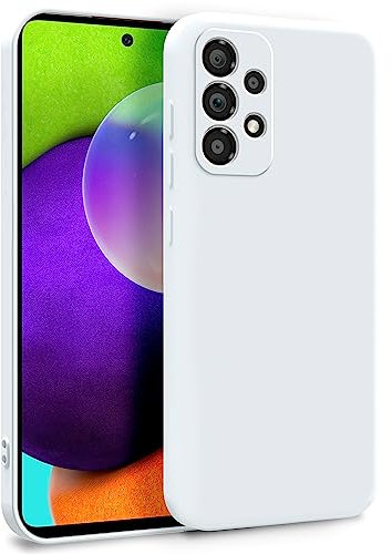MyGadget Hülle für Samsung Galaxy A52 4G | 5G | A52s 5G - Zweilagige Handyhülle mit Kameraschutz - Cover mit Innenfutter & Silikon außen - Weiß