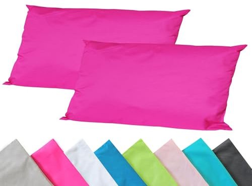 JACK 2er Set Outdoor Kissenhülle Kissenbezug 40x60cm Wasserfest Sitzkissen Lounge Kissen Garten Stuhl Lotus Effekt, Farbe:Pink