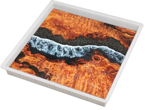 Kalinta Wiederverwendbare Epoxidform, keine Versiegelung, 50x50x8 cm, große Harzform für Flusstisch, Schneidebrett, Fluss-Couchtisch, Harz-Kunst, DIY-Kunst, Heimdekoration