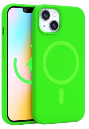 FELONY CASE - Stylish Neon Green Phone Cover for iPhone 15 Plus, Compatible with MagSafe - 360° Shockproof Protective Cases Designed for Apple iPhone 15 Plus