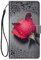 ChoosEU Case for iPhone 15 Wallet Case Leather Case with Card Slot Holder Flip Cover Design Cute Pattern for Girl Women Men Shockproof Phone Case Flip Case iPhone 15 - Red Rose