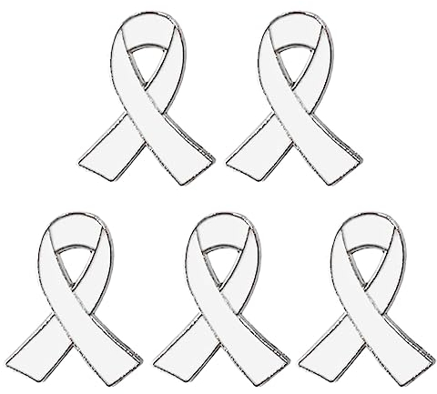 Kingke Lot de 5 broches en forme de ruban pour femme en alliage pour sensibilisation au cancer du sein et au sida, Size reference picture, Métal
