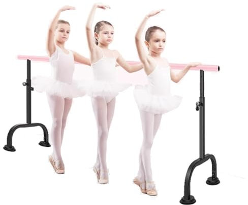 Handläufe für Treppen, Tragbar Ballett-Barre, Einstellbar Doppelt Freistehend Ballettstange Stabile Basis, Heavy-Duty Tanzende Reckstange For Zuhause, Fitness, Ballett ( Farbe : Rosa , Größe : 3m )