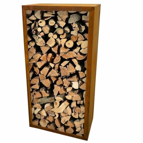 Yerd CortenBOX 120: vielfältig kombinierbares, stabiles Kaminholzregal und Hochbeet aus echtem Cortenstahl, rostig, 1,6mm Corten verschweißt (1,2m Holzregal)