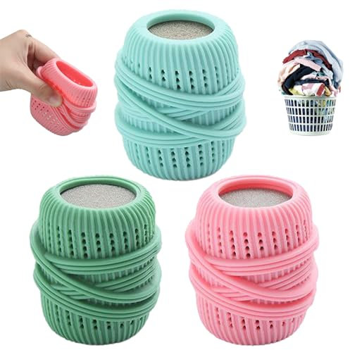 Palline per bucato per lavatrice, Palline per bucato in silicone Dispenser di ammorbidente, Dispenser di palline per la cura dei vestiti antigroviglio, Palline per asciugatrice riutilizzabili (3pcs)