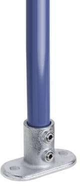 WITTKOWARE Rohrverbinder aus verzinktem Temperguss, für Rohr-Außendurchmesser 33,7mm (1), Formteil: Befestigungsplatte oval