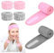 6 Stück Kosmetik Haarband mit Klettverschluss, SPA Stirnband kosmetik Damen, Handgelenk Waschbänder Set, haarbänder damen, Skincare haarband für Dusche Hautpflege, Rosa+Grau