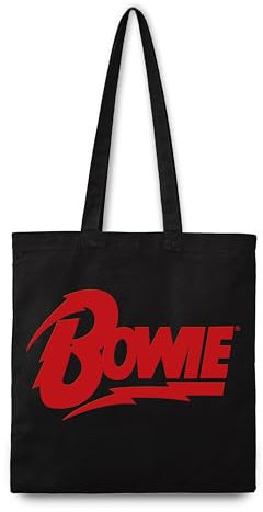 Rocksax David Bowie Tragetasche mit Logo, Schwarz, Tragetasche