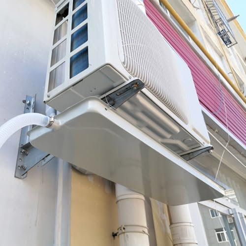 Bandeja de drenaje universal de metal galvanizado, bandeja de goteo de colector de agua a prueba de fugas para aire acondicionado interior/exterior, unidades de aire acondicionado, bomba de calor,