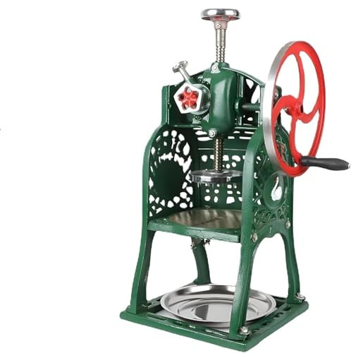 FESINSO Tritaghiaccio Manuale for Neve, Tritaghiaccio in Ghisa, Macchina for Coni di Neve a Manovella, 17 kg for Impieghi Pesanti, for Uso Domestico e Commerciale, Design Vintage Verde