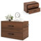 GIANTEX Commode Rangement Chambre 2 Tiroirs, Meuble de Rangement en Bois avec Kits Anti-Basculement, 4 Chevilles, Armoire de Rangement pour Chambre, 60 x 34 x 38 CM (Noyer)