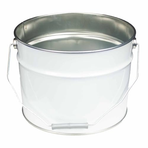 ITP Packaging 10 Litre Metal Tin Pail Bucket Drum Tub with Lid, 10 Pack | Ring Closure, UN Approved, Plain Interior, For Oil Based Products