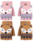 TUONYIS 2 Paar Kinder Halbfinger Handschuhe Fingerlose Fäustlinge Mädchen Jungen, Cartoon Kinder Winter Fäustlinge Kinder Fingerlose Fingerhandschuhe mit Flip Top für 3-9 Jahre (Braun, Rosa)