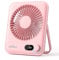WHATOOK Mini Ventilador de Escritorio USB: 100 Velocidades y Batería de 5000 mAh, Carga Rápida USB-C, 24H de Duración, Silencioso Portátil Ventilador con Pantalla LED para Oficina Viajes(Rose)