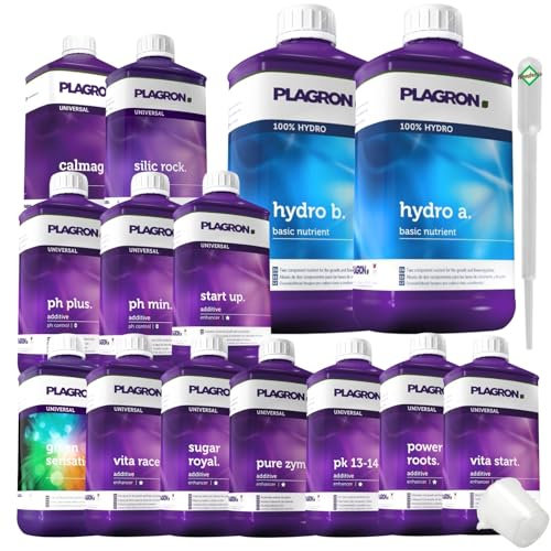 Weedness Plagron Hydro Dünger Set XXL Profi - Grow Anbau Indoor Outdoor Bio Dünger NPK Mineralisch Flüssig
