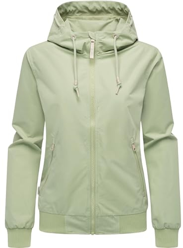 Ragwear Damen leichte Übergangsjacke wasserdichte und atmungsaktive Funktionsjacke kurz mit Kapuze Oggie YOUMODO Dusty Green Gr. S