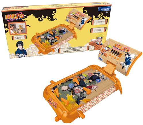Lexibook, Naruto JG610NA Electronic Table Flipper, Action and Reflex Game for Kids and Families, LCD Screen, Light and Sound Effects, Orange