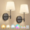 Pingxihule Battery Operated Wall Sconce Set of 2,Black Wireless Wall Light with Remote Control,RGB Dimmable 15 Colors,Rechargeable Bulbs Cordless Wall Lamp for Indoor Bedroom Bathroom Living Room
