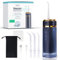 ZENT Stream+ Irrigador dental bucal portatil, tecnología rotativa avanzada de 360°, 3 cabezales especiales, presión ajustable, eliminación de placa dental, batería duradera, tamaño compacto, azul