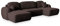 Masseno Ecksofa Savona K mit Schlaffunktion U-Form, Sofa mit Bettkasten, Wohnzimmersofa, Couch, Soffa, Bettsofa, Couchgarnitur- Braun, Kronos 06