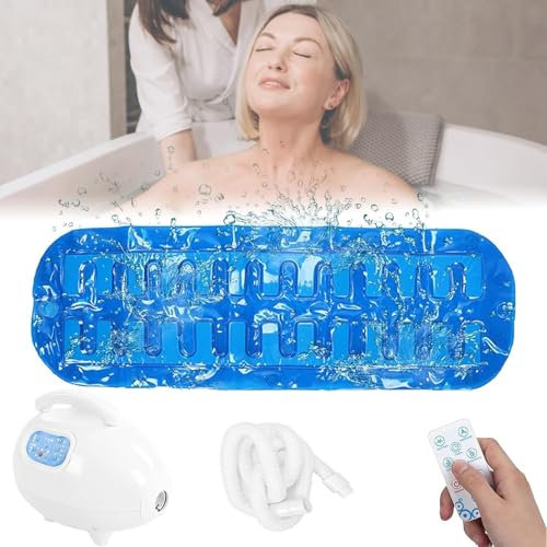 NGARY Electric Bathtub Bubble Massage Mat, Hot Tub Mat Full Body Bubble Bath Heat Massager With Heating Function, 3 Levels Strength To Choose, Relaxation And Pain Relief for Bath Center/Home Use