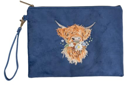 Wrendale Designs by Hannah Dale 'Daisy Coo' Highland Cow Embroidered Pouch