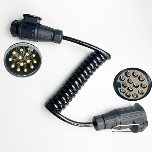 ETUKER Max.2M 12V 13 auf 13 Anhänger Verlängerungskabel13-adriges Anhänger Adapter Spiralkabel
