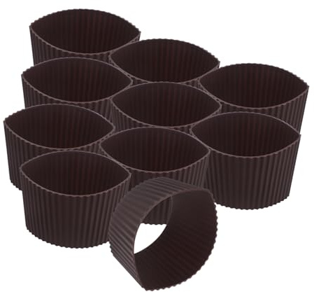 PRETYZOOM 10 Stück Becherabdeckung Aus Silikon Isolierhülle Für Teetassen Becher-isolierhülse Heiße Getränkselhülle Tumbler-hülse Abdeckungen Für Getränkebecher Kieselgel Kaffee