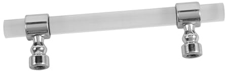 DIYEAH Möbelgriff Transparentes Kunststoff Silber Gesamtlänge Küchenschrankgriff Praktischer Schrankgriff für Kommode Kleiderschrank und Küchenschrank Langlebig und Komfortabel