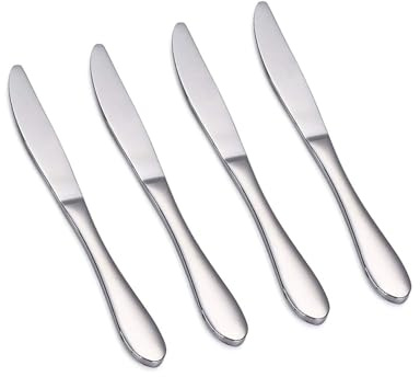 HUVZOR 4 Stück Kinder Messer 4 Jahre Essmesser Set, Edelstahl Kinderbesteck Steakmesser für Mädchen Junge,Messer für Kinder ab 3 Jahren