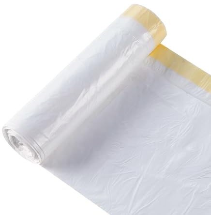 Bin Bags 70L 20 Counts, Large Bin Liners 70L Strong 70 Litre Bin Bags with Tie Handles, White Rubbish Bags for Kitchen Bathroom Garden Yard (74×82 CM, 22μm Thick)