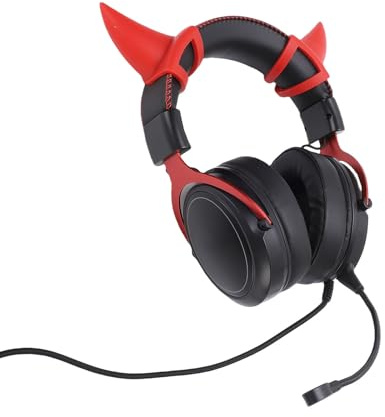 ciciglow Kabelgebundenes USB-Gaming-Headset, RGB-leuchtendes, Abnehmbares Kabelgebundenes PC-Boom-Mikrofon, Geräuschreduzierende Over-Ear-Kopfhörer mit Memory-Schaum-Kissen (Schwarz Rot)