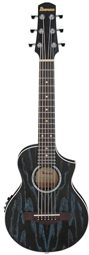 Ibanez EWP16EWB-GAO Piccolo Elektroakustische Gitarre mit Tasche - Kompakte Stahlsaite mit Florentiner Cutaway, Oberteil und Korpus aus Esche, Untersattel-Tonabnehmer & AEQ-2U Vorverstärker - Galaxy