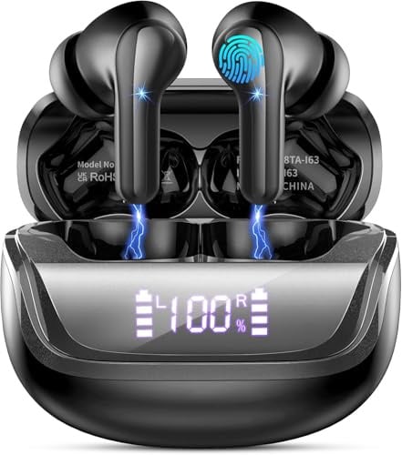 Bluetooth Kopfhörer, 2026 Kopfhörer Kabellos Bluetooth 5.4 HiFi Stereo, 50 Std Spielzeit In Ear Kopfhörer mit 6 ENC Noise Cancelling Mics, IP7 Wasserdicht Kabellose Kopfhörer, Ohrhörer mit LED-Anzeige