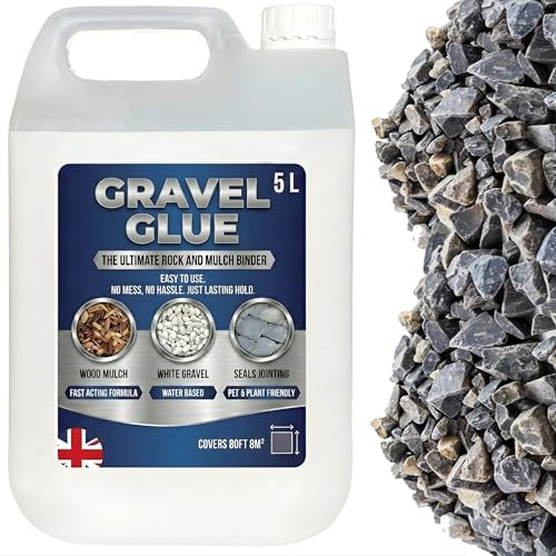 5 Litre Rock Gravel & Mulch Binder Glue For Driveways & Garden Paths Long-Lasting Weatherproof Easy-to-Use Formula Patios & Borders